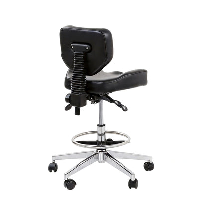 Atlas Tattoo Artist Saddle Stool With Backrest & Footrest