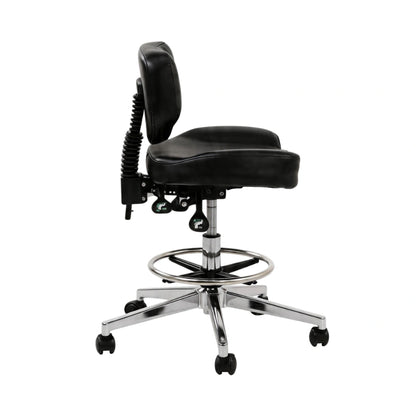 Atlas Tattoo Artist Saddle Stool With Backrest & Footrest