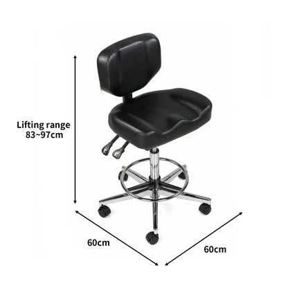 Atlas Tattoo Artist Saddle Stool With Backrest & Footrest