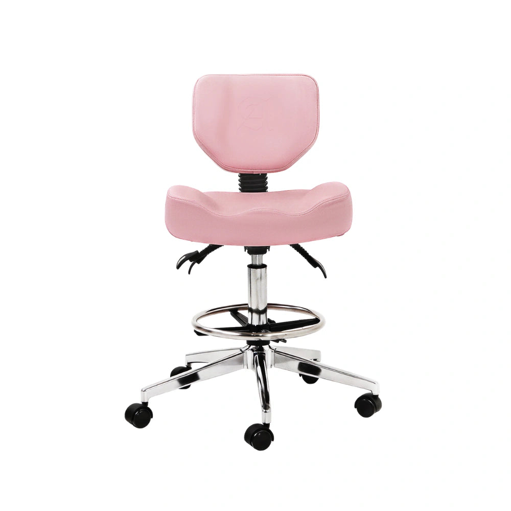Atlas Tattoo Artist Saddle Stool With Backrest & Footrest