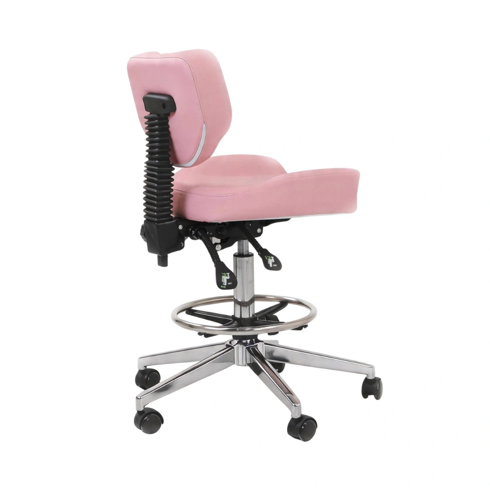 Atlas Tattoo Artist Saddle Stool With Backrest & Footrest