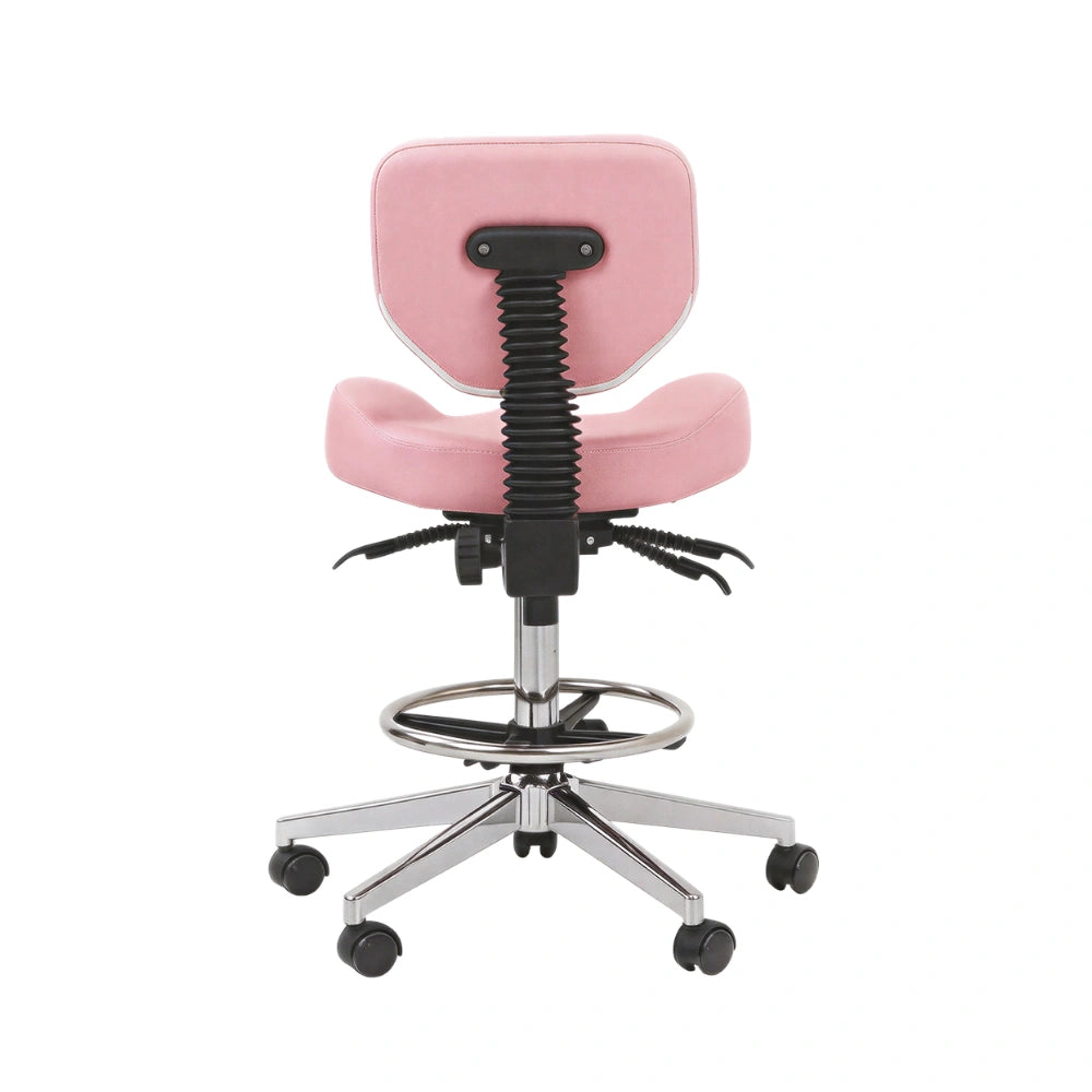 Atlas Tattoo Artist Saddle Stool With Backrest & Footrest