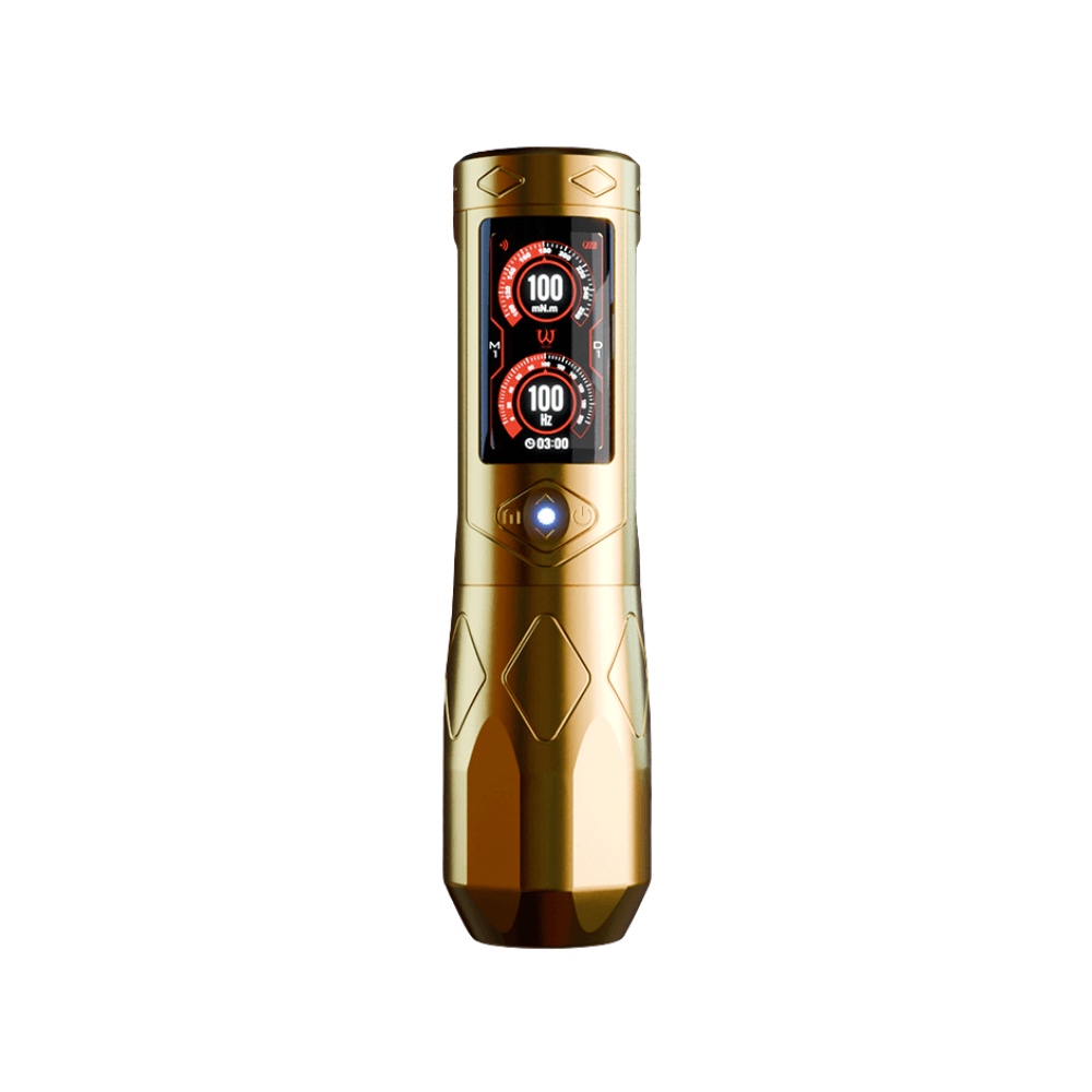 AVA GTR Wireless Golden Red Tattoo Pen With Adjustable Stroke available from Magnum Tattoo Supplies UK.