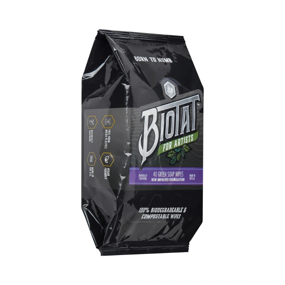 Biotat Zen Numbing Green Soap Wipes (Pack of 40)