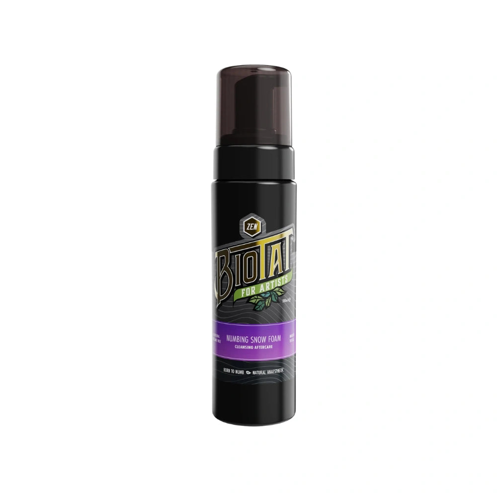 Biotat Zen Numbing Snow Foam Cleanser, tattoo aftercare from Biotat available at Magnum Tattoo Supplies.