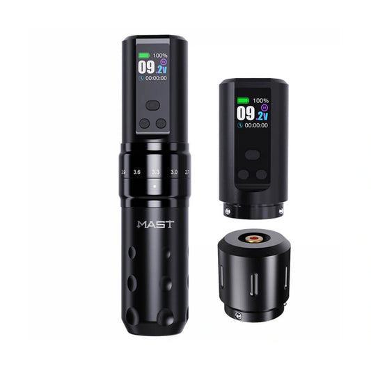 Mast Fold 2 Pro Wireless Tattoo Machine with Adjustable Stroke (2x Batteries)