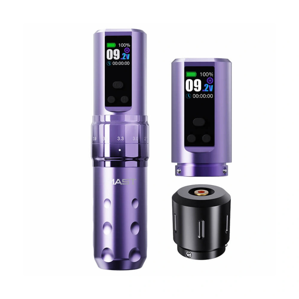 Mast Fold 2 Pro Wireless Tattoo Machine with Adjustable Stroke (2x Batteries)