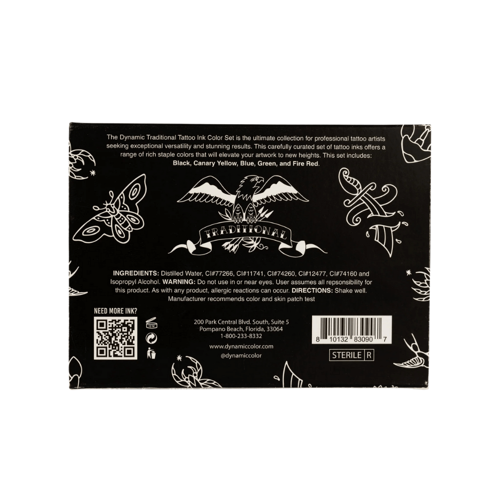 Dynamic Tattoo Ink Traditional Colour Set (1oz) - magnumtattoosupplies