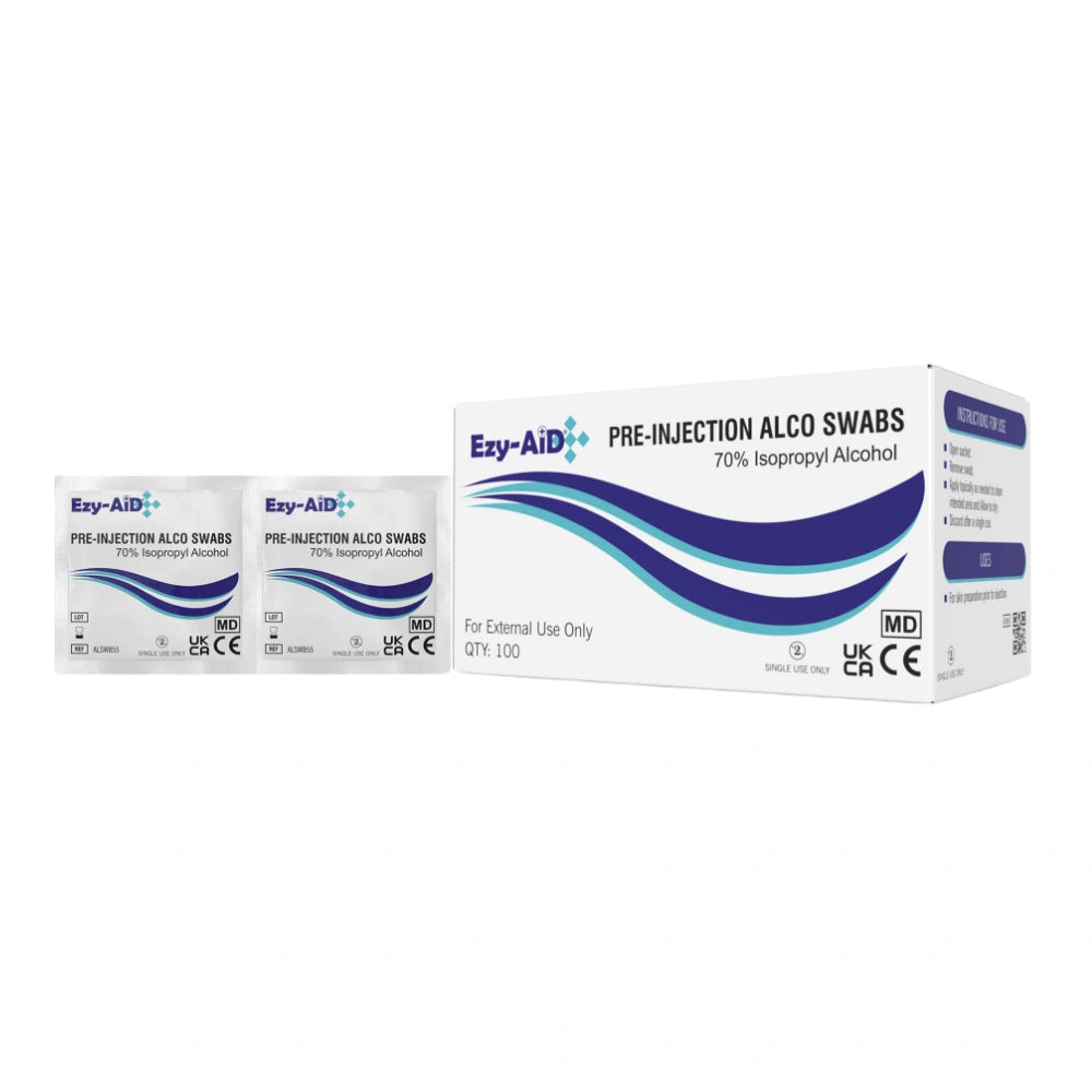 Ezy-Aid 70% Isopropyl Alcohol Pre-Injection Swabs (100PCS)