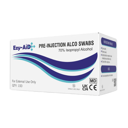 Ezy-Aid 70% Isopropyl Alcohol Pre-Injection Swabs (100PCS)