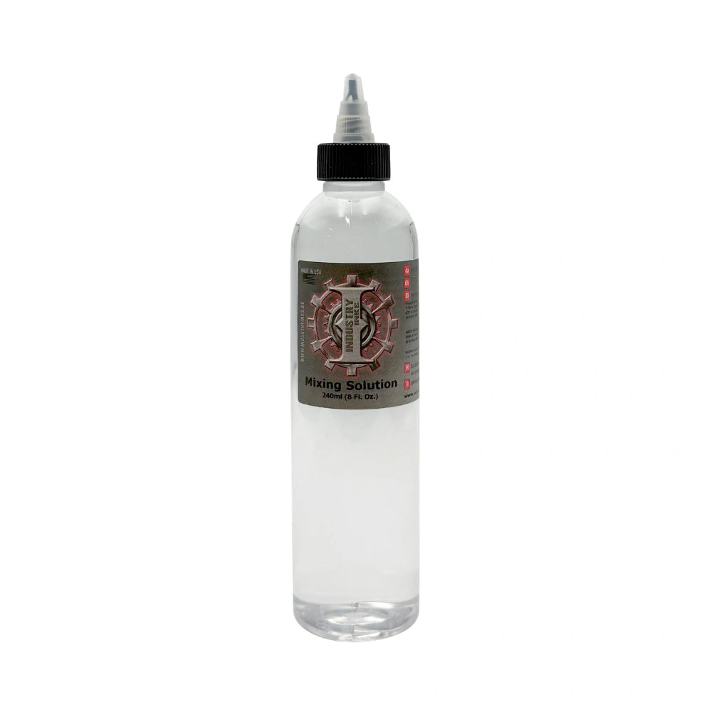 Industry Inks Mixing Solution 8oz available from Magnum Tattoo Supplies - bottle front view