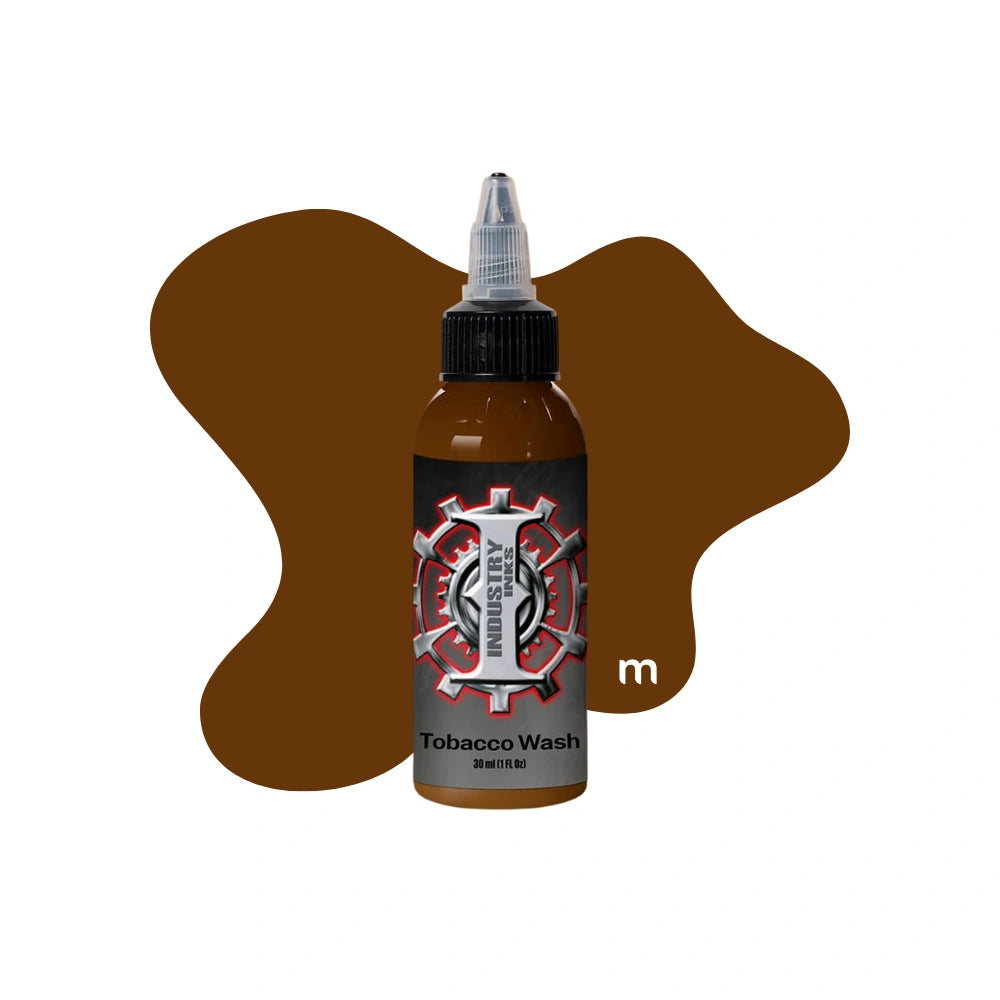 Industry Inks Holographic Sticker Colour 1oz tattoo ink available from Magnum Tattoo Supplies - tobacco wash bottle front view