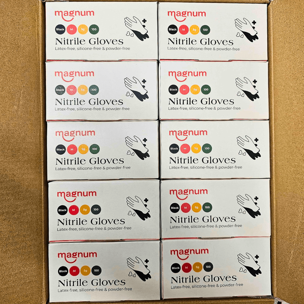 Magnum Black Nitrile Gloves (Case of 10 Boxes) - magnumtattoosupplies