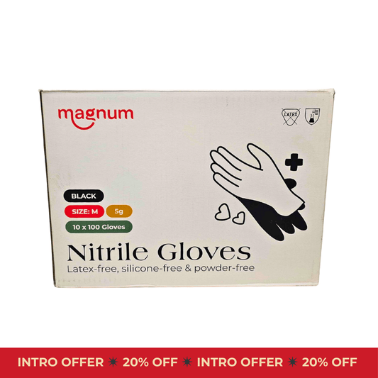 Magnum Black Nitrile Gloves (Case of 10 Boxes)