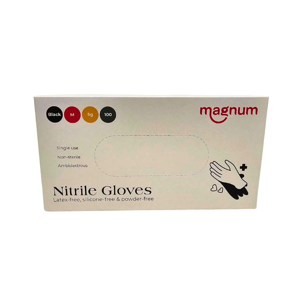 Magnum Black Nitrile Gloves (Box of 100) - magnumtattoosupplies