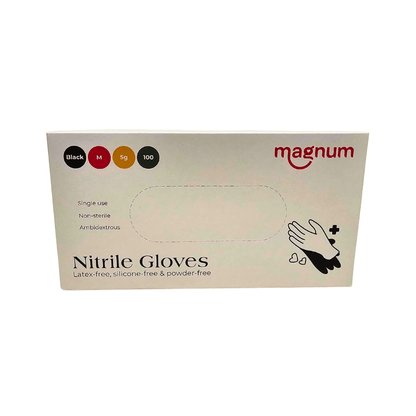 Magnum Black Nitrile Gloves (Box of 100) - magnumtattoosupplies