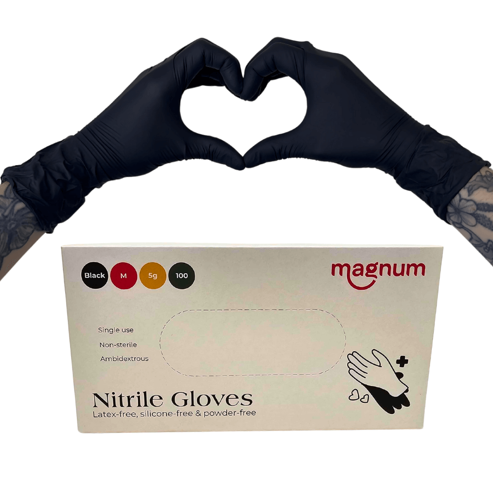 Magnum Black Nitrile Gloves (Box of 100) - magnumtattoosupplies