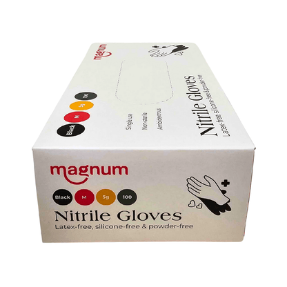 Magnum Black Nitrile Gloves (Box of 100) - magnumtattoosupplies