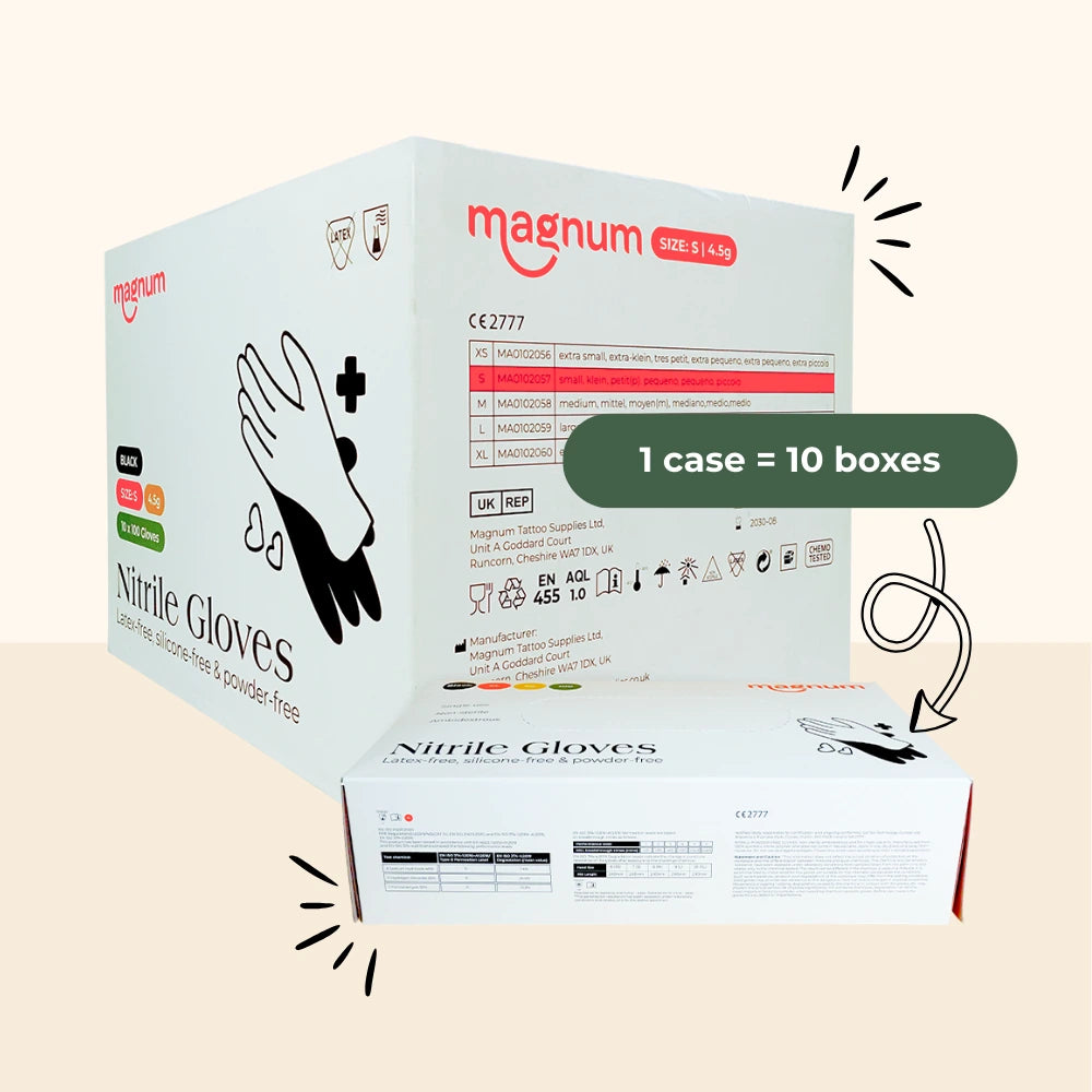 Magnum Black Nitrile Gloves (Case of 10 Boxes) - magnumtattoosupplies