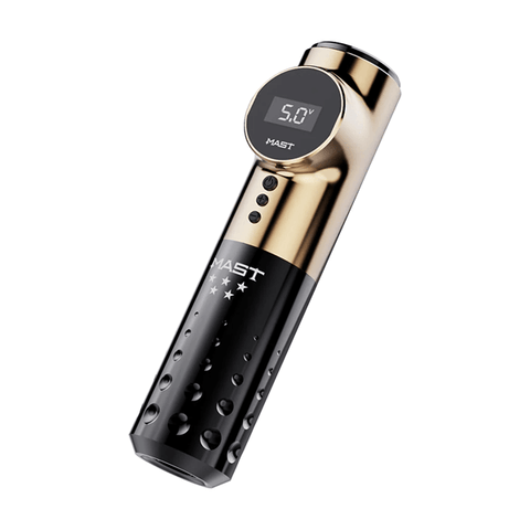 Mast Archer 5 Star Series Pro Wireless Pen Tattoo Machine - Black & Gold - 3.5mm Stroke