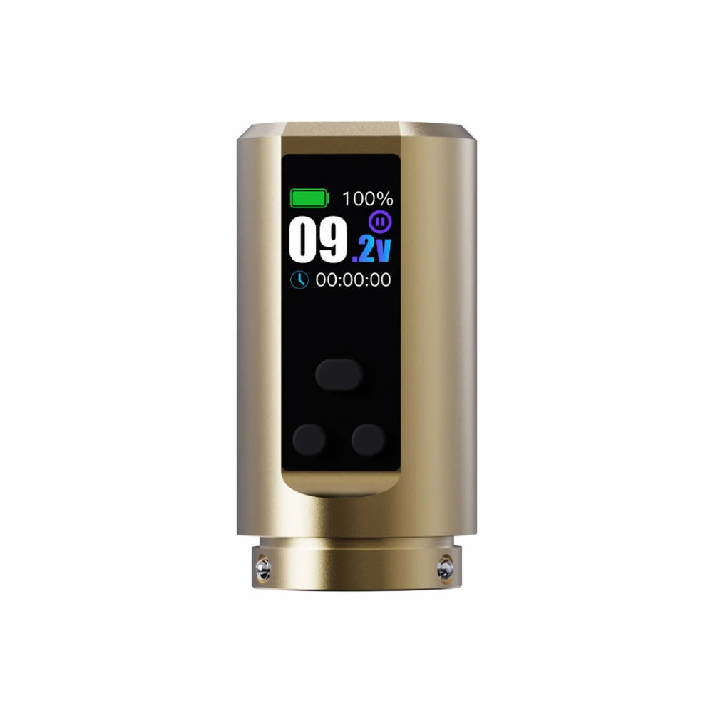 Mast Fold 2 Pro wireless battery pack from Dragonhawk from Magnum Tattoo Supplies - gold front view
