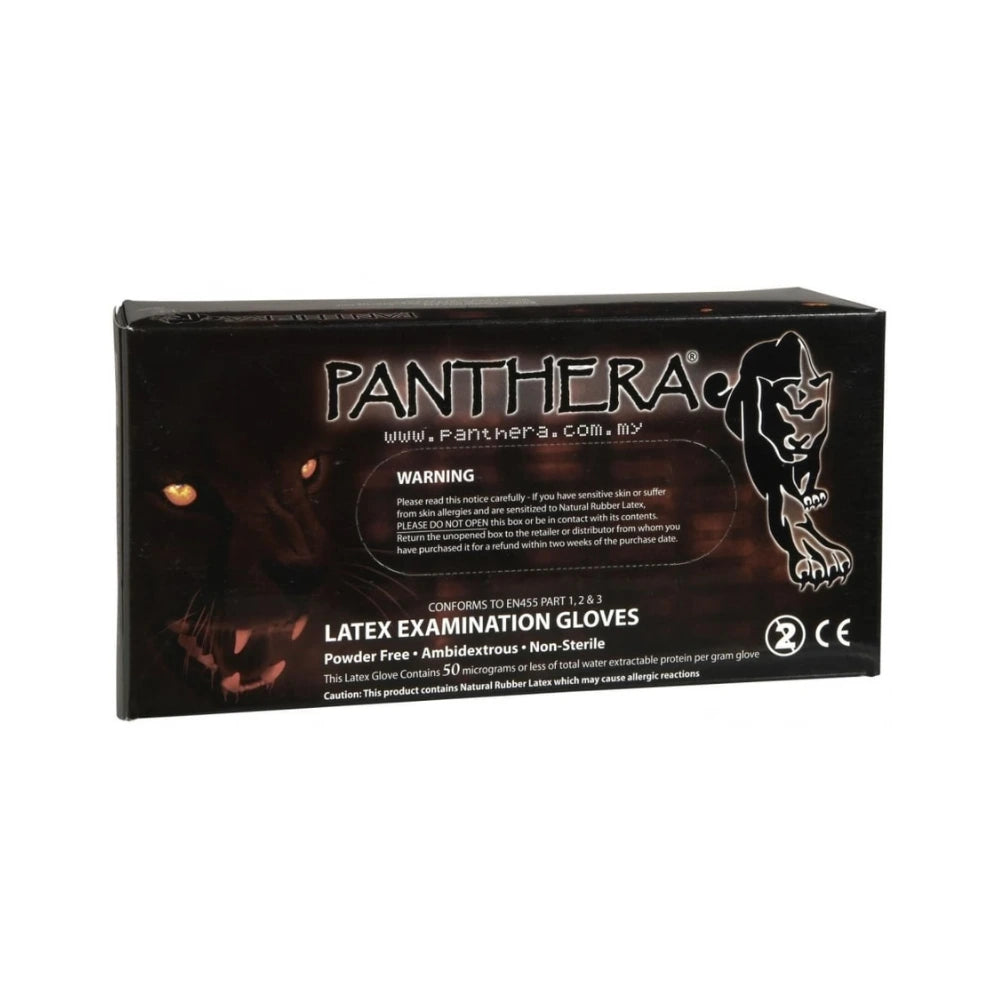 Panthera Black Powder Free Latex Gloves - magnumtattoosupplies