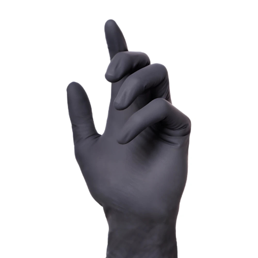 Panthera Black Powder Free Latex Gloves - magnumtattoosupplies