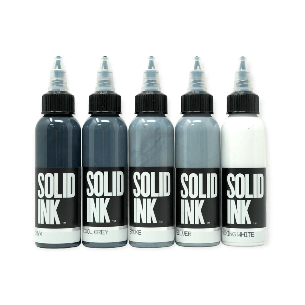Solid Tattoo Ink Opaque Grey Set 1oz | 5 Colours For Price of 4 ...