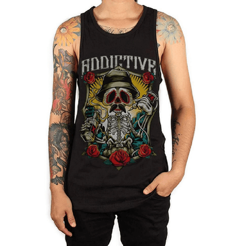 Drinking Skeleton Tank by Addictive Clothing - magnumtattoosupplies
