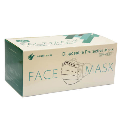 3ply Disposable Protective Face Covering - Mask (With Earloops) - magnumtattoosupplies