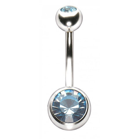 SS Double Jewelled Naval Belly Bar - magnumtattoosupplies