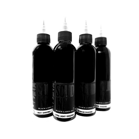 Solid Ink - 1oz Black Label Greywash Set (4) - magnumtattoosupplies
