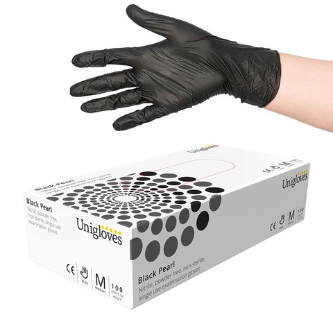 Uniglove Black Pearl Nitrile Gloves - magnumtattoosupplies