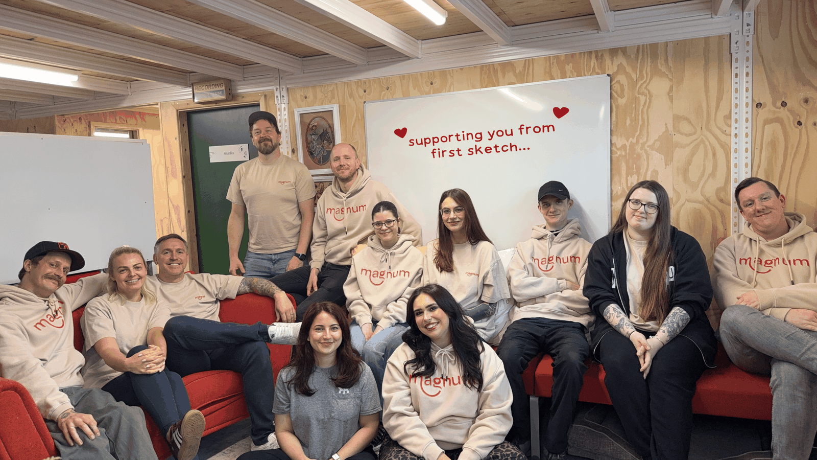 The Magnum team together in the office